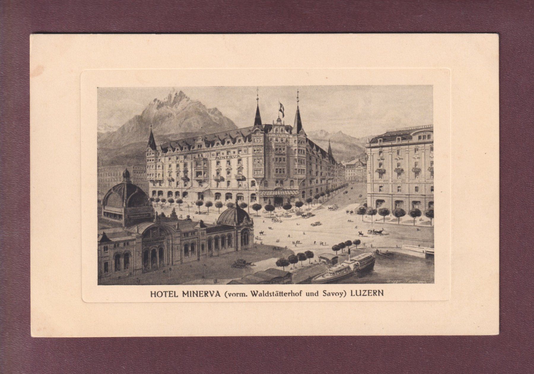 Ansichtskarten: LUZERN - Hotel Minerva – Gebraucht aus Pully von nicecards