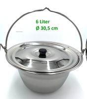 Gulaschkessel 6 Liter Edelstahl Suppentopf Suppenkessel