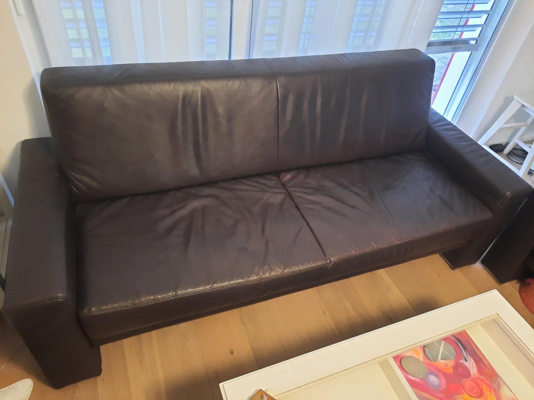 Divani: zwei Sofas, 2 und 3 Plätze, braun, aus Leder – Usato da Frauenfeld venduto da tigerente1 4