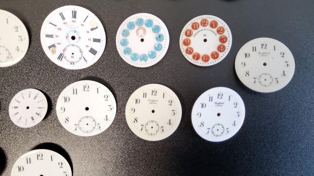 Lot De 6 Cadrans De Montres Anciens - Période 1910 à 1970 - Pour Collection Ou Restauration - Occasion