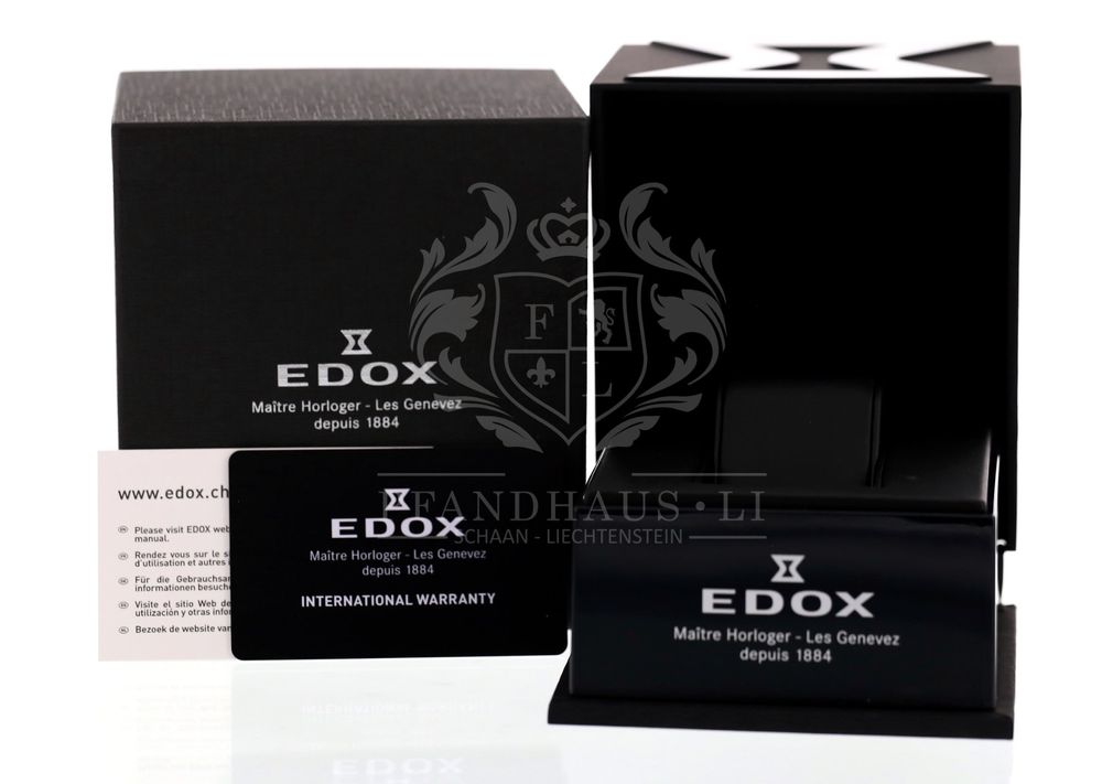 Edox Les Bémonts Ultra Slim Herrenuhr Schwarz NEU 10