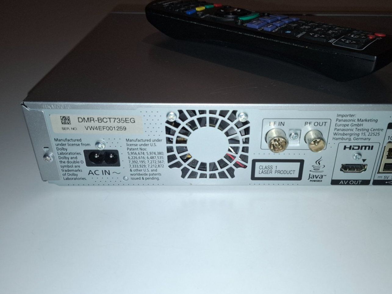 Panasonic Audio- & Mediensysteme: Panasonic DMR-BCT735 Blu-ray Player / Recorder – Gebraucht aus St. Gallen von WWL 7
