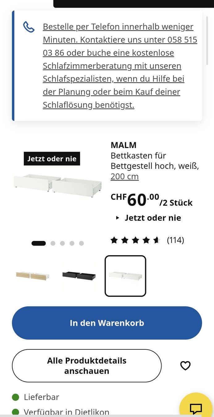 Letti: IKEA MALM Bettkasten Weiss 4 Stk – Usato da Zürich venduto da Inanina