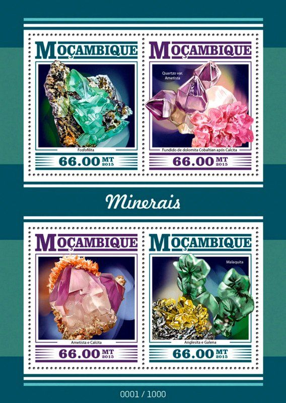 Tous les timbres: Block "Minerale". Mosambik. – Neuf avec emballage d'origine à Basel par Butsch5