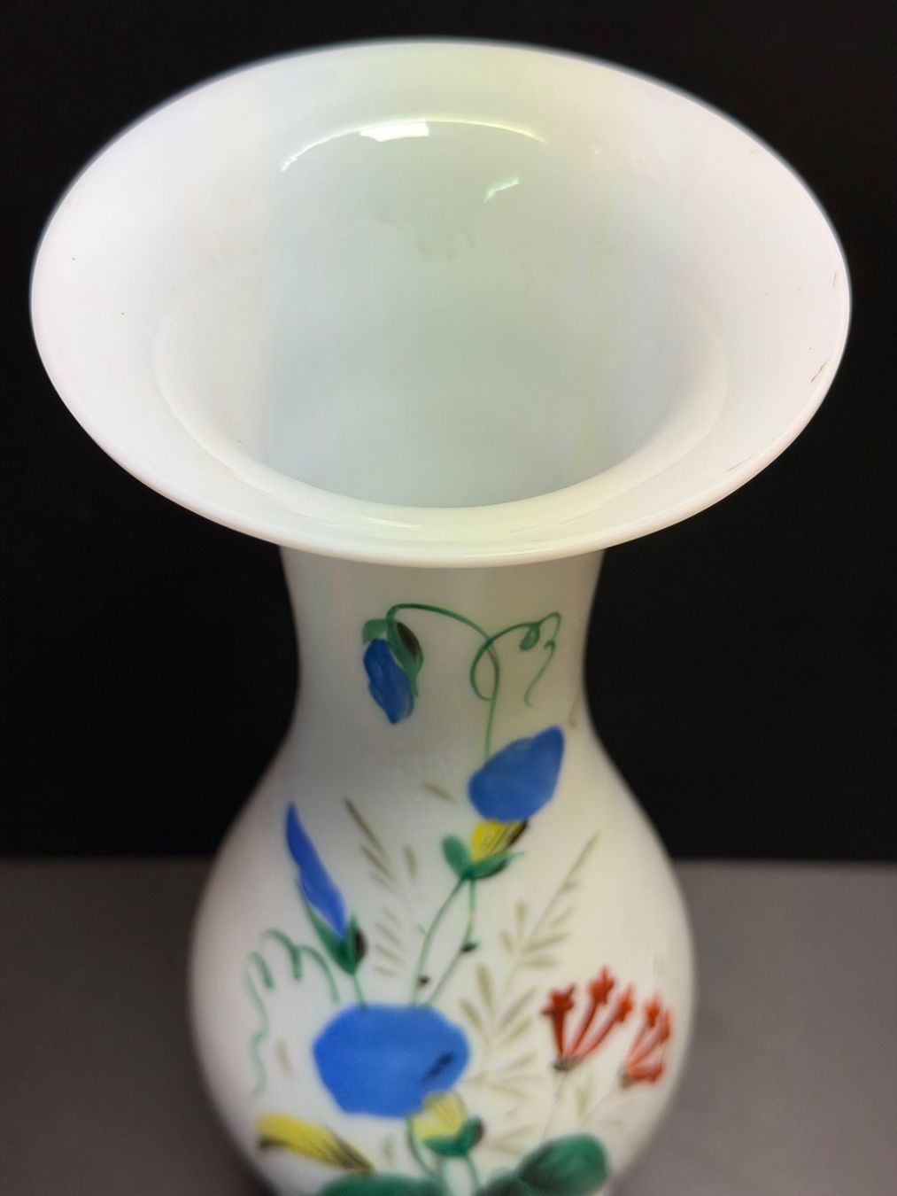 Vasi & Recipienti: MILCH-/OPALIN GLASVASE JUGENDSTIL HANDGEMALT – Usato da Matzingen venduto da Puhbaerli 4