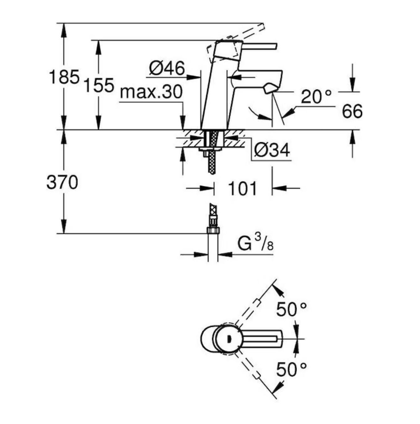 Grohe Armaturen: Grohe EH-WTbatt CONCETTO 1/2inch, S-Size chrome – Neu und originalverpackt aus Tafers von JP911 3