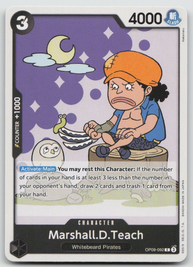 Bandai Carte collezionabili: One Piece Marshall.D.Teach OP09-092 C – Usato da Lugano venduto da VlaseCard