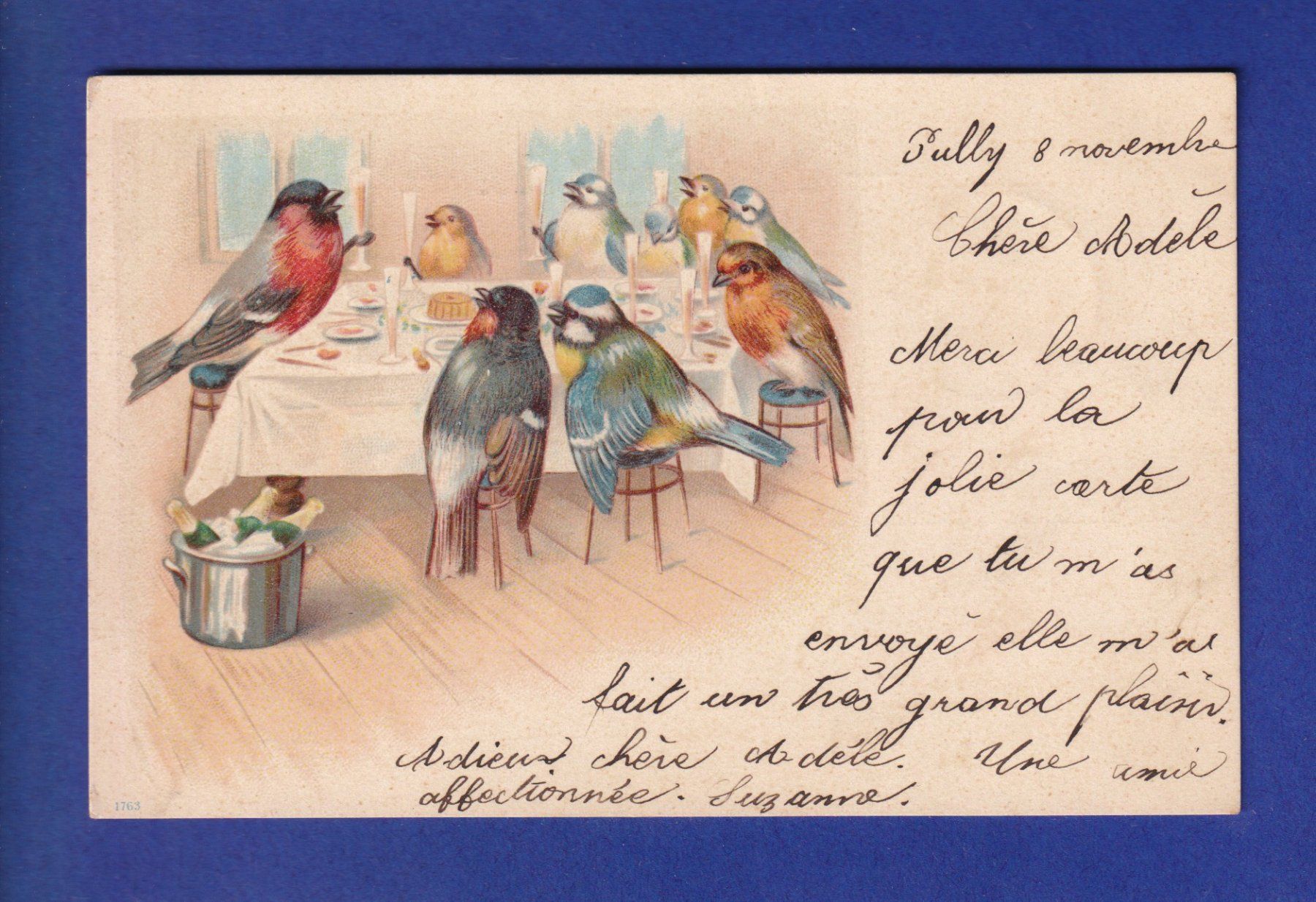 Ansichtskarten: OISEAU - Les oiseaux à table – Gebraucht aus Pully von nicecards-shop