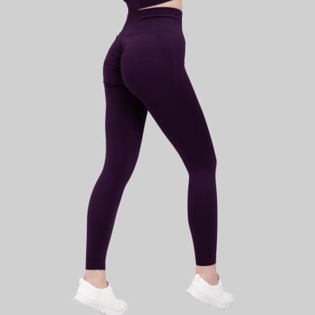 Hips Leggings Seamless Damen Yoga High Waist Dunkel Lila XL
