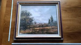 Landschaftsgemälde mit Pappeln