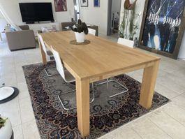 Custom wood table (Bauma Wood) seats 8, extendable