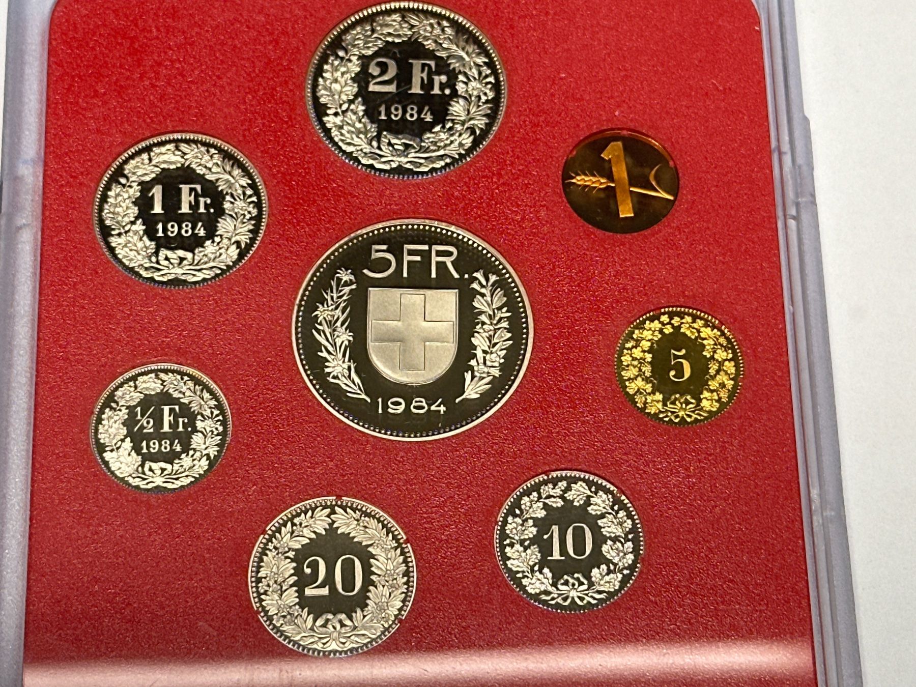 Tutti le monete: Schweizer Münzsatz 1984 PP ohne Hülle – Nuovo e nell'imballaggio originale da Herisau venduto da herau 3