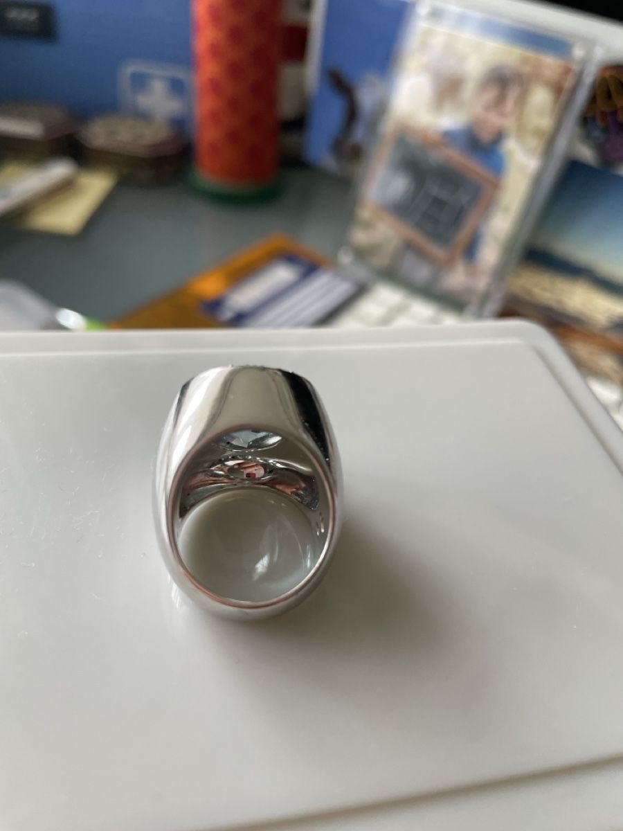Swarovski Anelli: Swarovski Ring mit aquamarinfarbenem Stein , Gr.52 – Usato da Meilen venduto da delta-da-spica 1