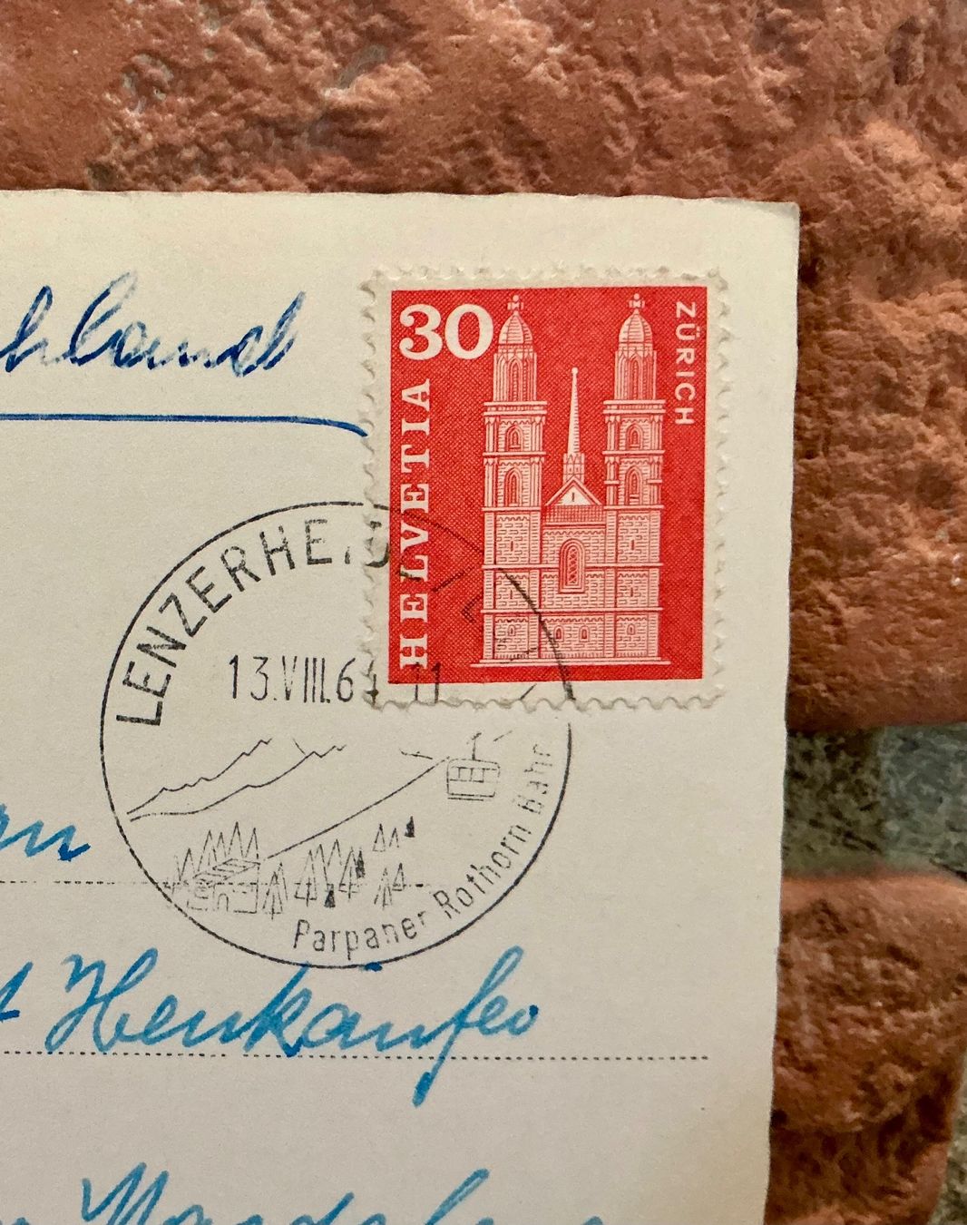 Cartoline postali: 1964 - SKI & BERGHAUS RASCHAINAS Lenzerheide - Grossformat – Usato da Root venduto da ENGLAND-TREASURES 3