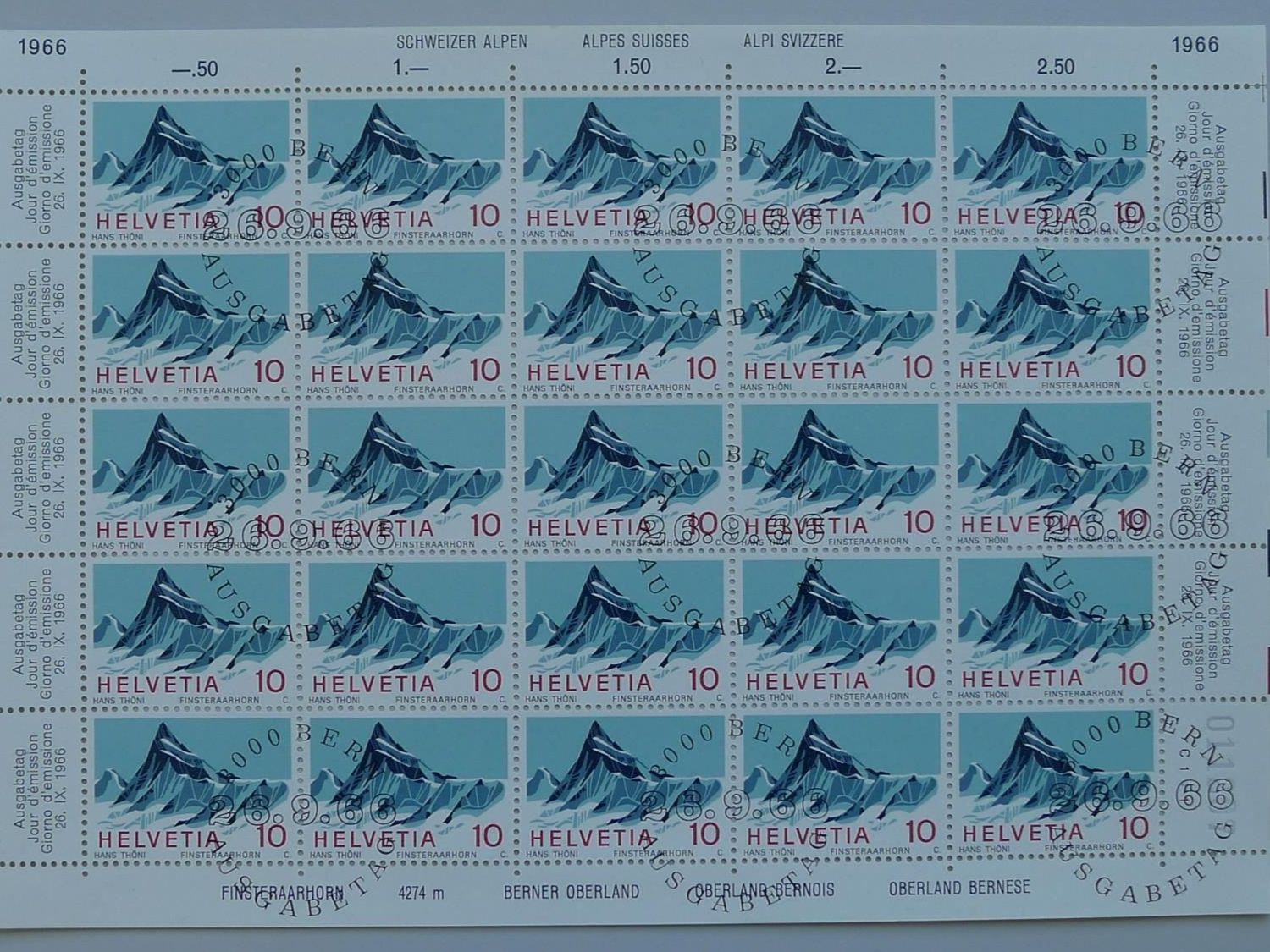 Tutti i francobolli: TOLLE SAMMLUNG, Berge + Eisvogel in ganzen Bogen +BRIEF 1966 – Usato da Sursee venduto da Luzernerraute 2
