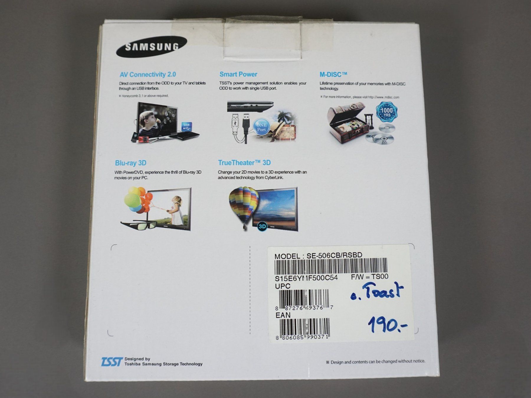 Sistemi audio & multimediali: Samsung Blu-Ray Writer – Nuovo (secondo la descrizione) da Pratteln venduto da Restwert_Pratteln 1