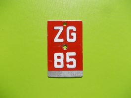 Velonummer / Fahrradnummer ZG 85