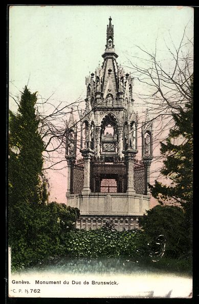 Cartoline postali: AK Genève, Monument du Duc de Brunswick – Usato da Berlin venduto da bartko-reher