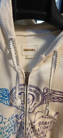 Diesel Zip Hoodie Jacke, Weiss, Grösse L, Top Zustand!