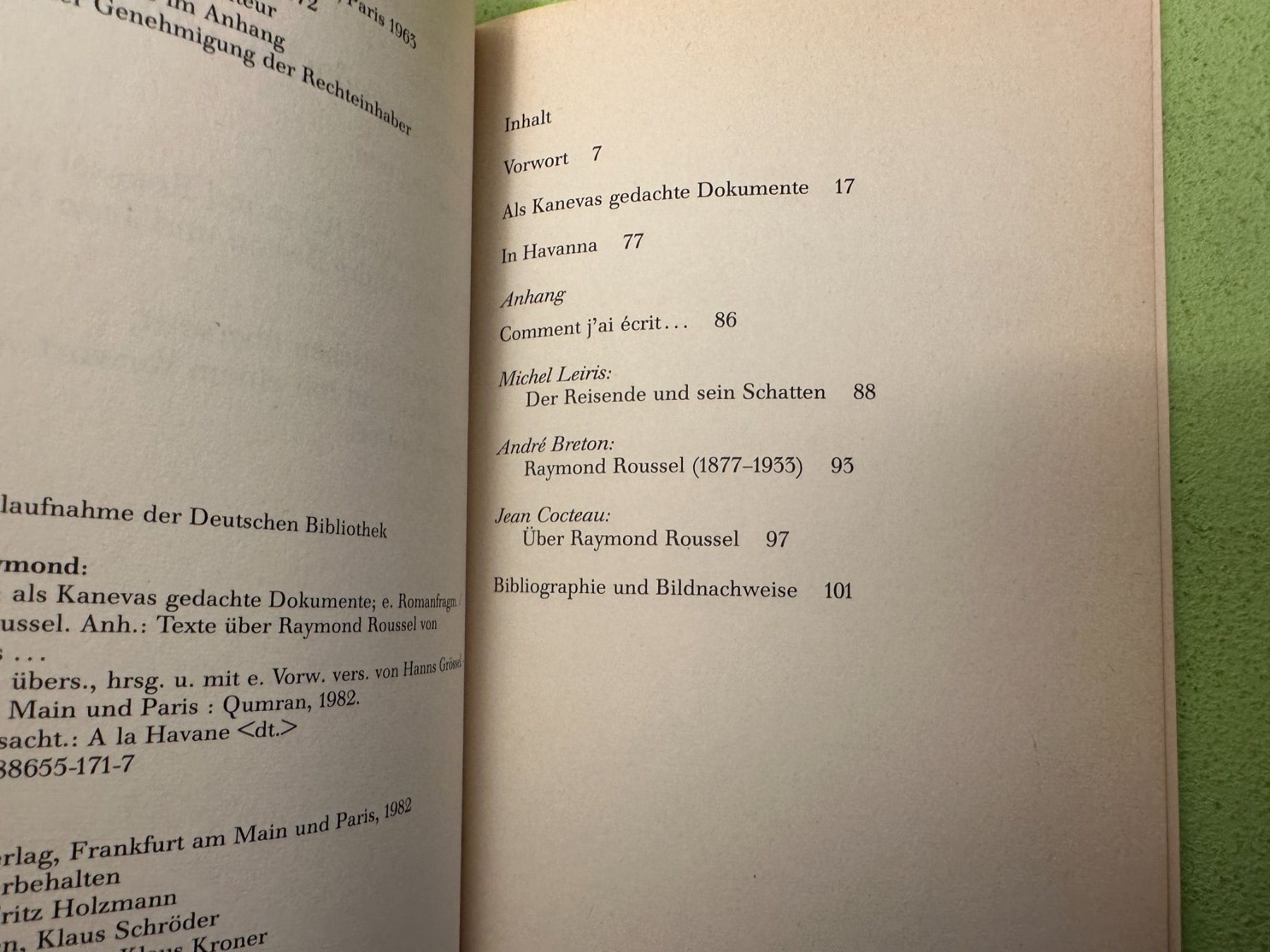 Libri: Raymond Roussel: In Havanna. – Usato da Zürich venduto da allp 3