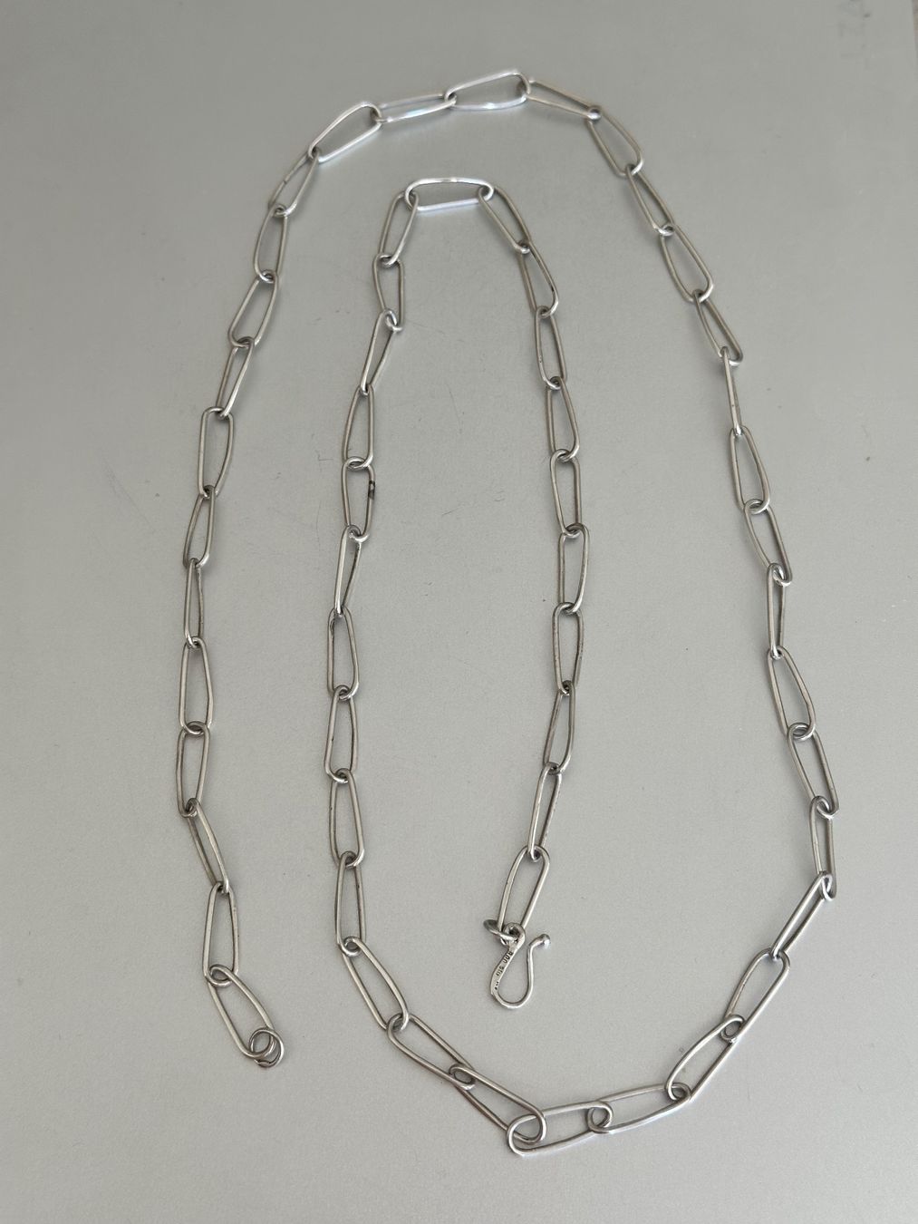 Catenine: Vintage 800er Silber Büroklammer Kette: ca. 80 cm – Usato da Onex venduto da Antiqueshow