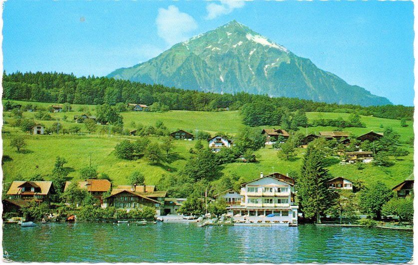 Cartoline postali: FAULENSEE am Thunersee - Hotel Seerose, Niesen – Usato da Jona venduto da philajona