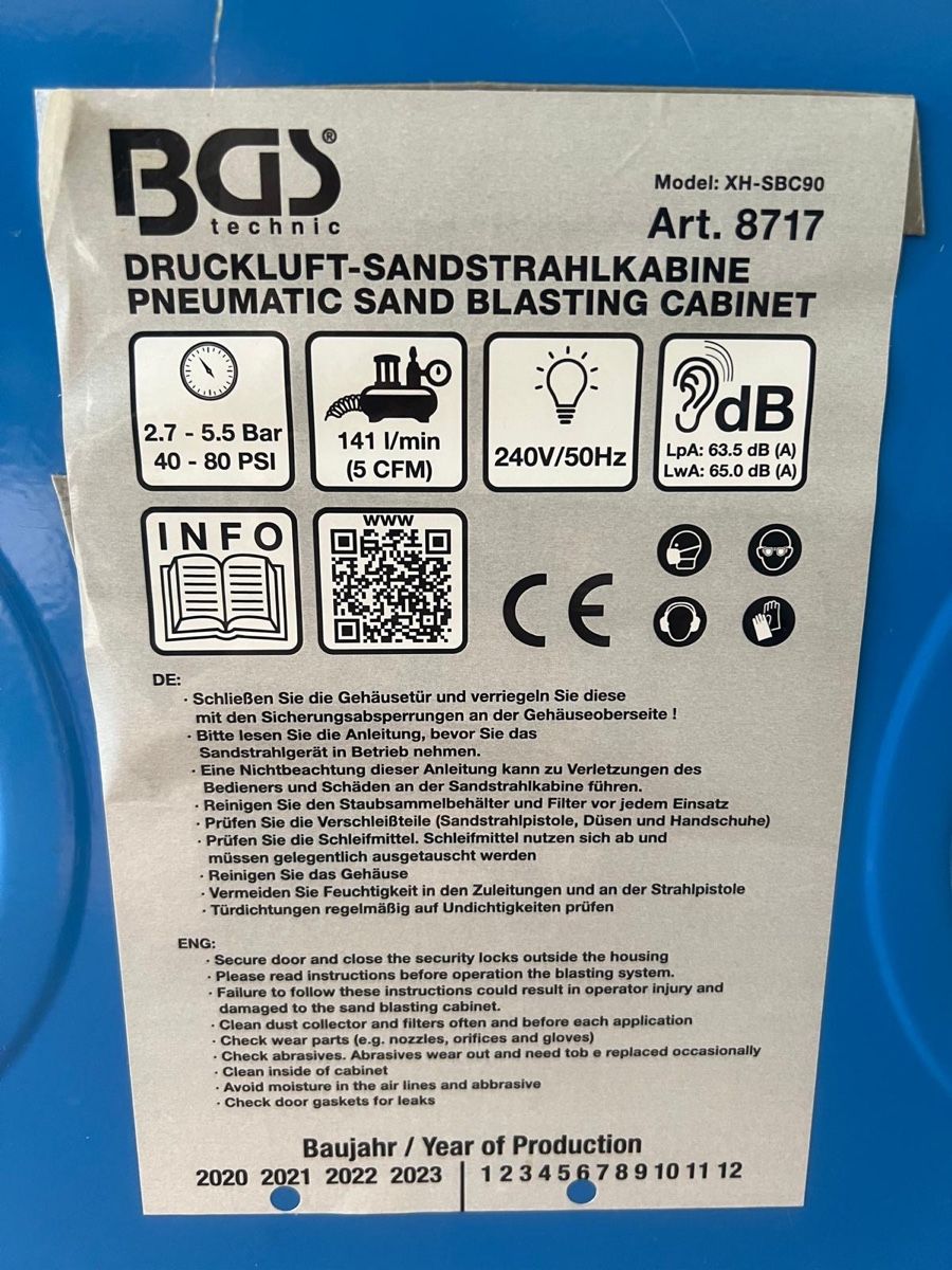 Alle Maschinen: BGS Druckluft-Sandstrahlkabine – Gebraucht aus Balzers von mar_wb6c 3