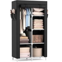 Kleiderschrank, Stoffschrank, 1x Kleiderstange, Faltschrank