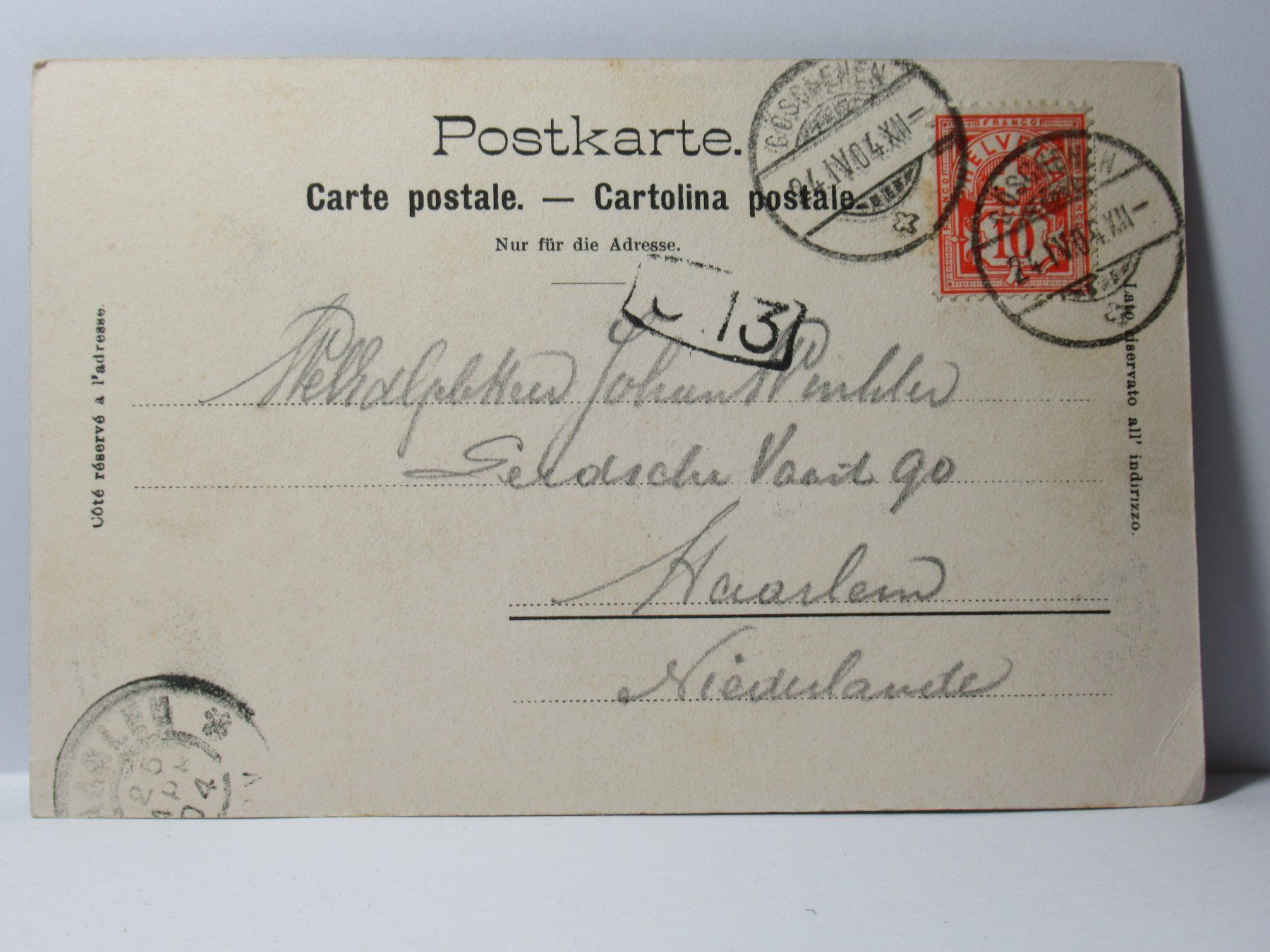Ansichtskarten: Gotthardbahn - Goeschenen , Kirche  1904 – Gebraucht aus Grenchen von Bluemchen1900 2