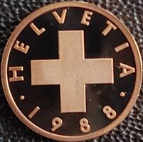 1 Rappen Schweiz 1988 pp / aus Münzsatz /in einer Münzkapsel