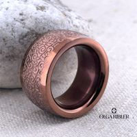 Edelstahl Statement  Ring braun Grösse 60