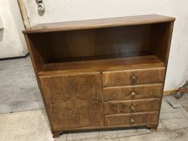 Meuble vintage Art Déco en ronce de noyer
