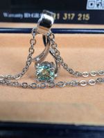 Collier argent avec diamant de moissanite de 0,5 ct certifié