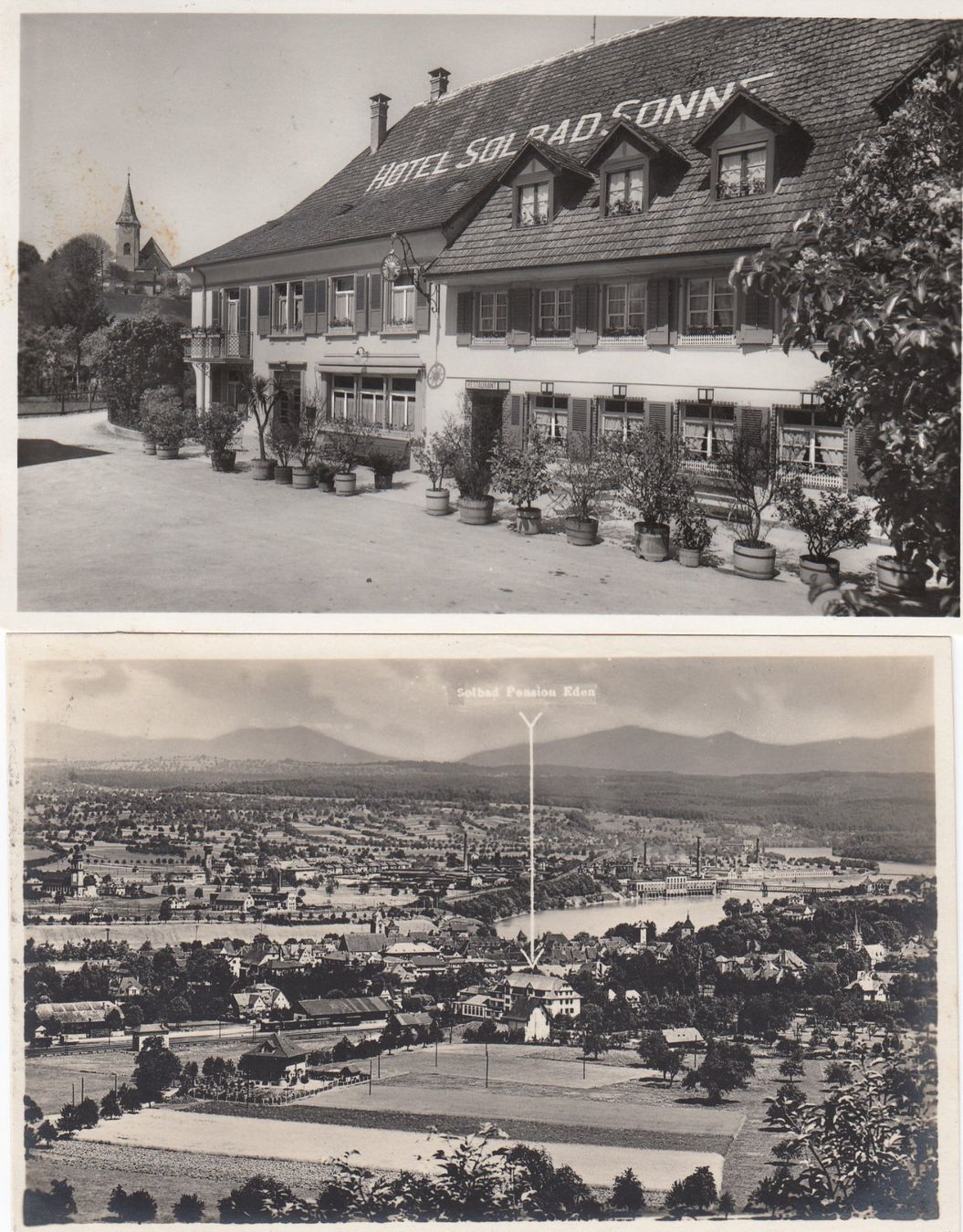 Cartoline postali: 2 Postkarten Hotelpost Rheinfelden Aargau, Solbad Möhlin – Usato da Rheinfelden venduto da iamello