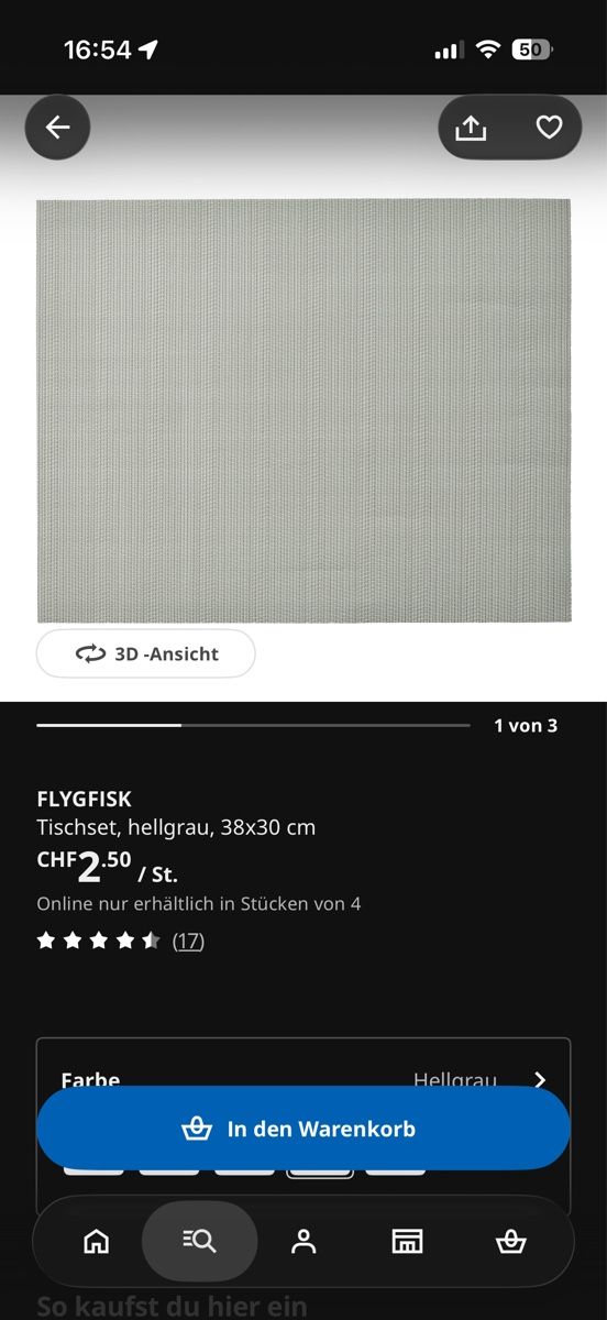 Ikea Tischset: Ikea Tischsets 100 Stück Hell & Dunkelgrau :-) – Gebraucht aus Witterswil von gsc_z6ts 1