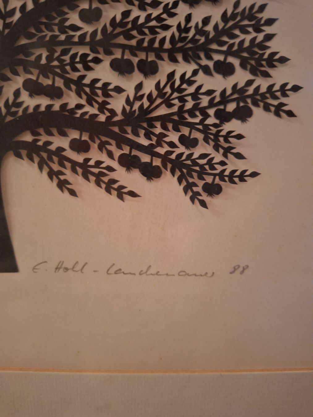 Grafica & Litografie: Scherenschnitt Apfelbaum - Elsi Hohl-Lauchenauer, signiert – Usato da Oftringen venduto da isa_5cwl 1