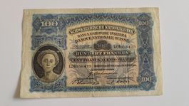 Schweiz 100 Franken 1944, Sammlerstück, Banknote (WA3)
