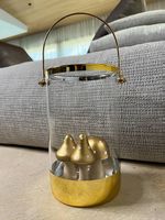 1 piece decorative gold glass - 3 piece deco gold mushroom