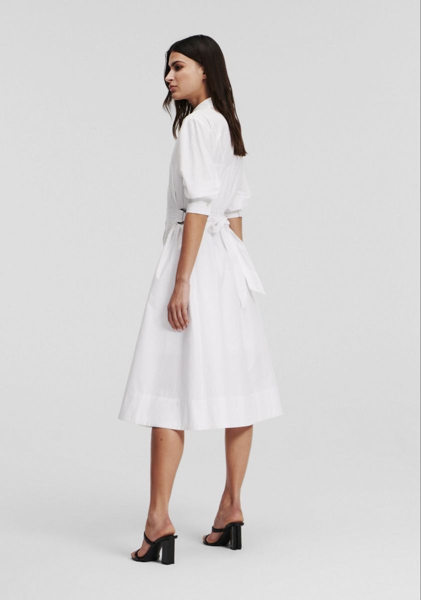 Karl Lagerfeld Vestiti: Karl Lagerfeld Hemdblusenkleid Weiss Baumwolle Gr. 36 – Nuovo (secondo la descrizione) da Steinhausen venduto da Marmottarosa 6