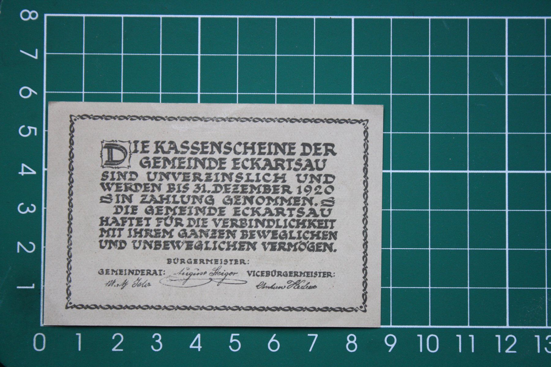 Banknoten: currency receipt austria eckartsau 80 heller 1920 – Neu (gemäss Beschreibung) aus Laupen BE von Gufi57 1