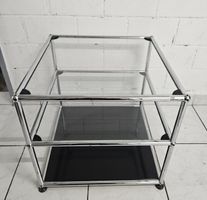 USM Haller Beistelltisch Glas schwarz 50x50 cm 