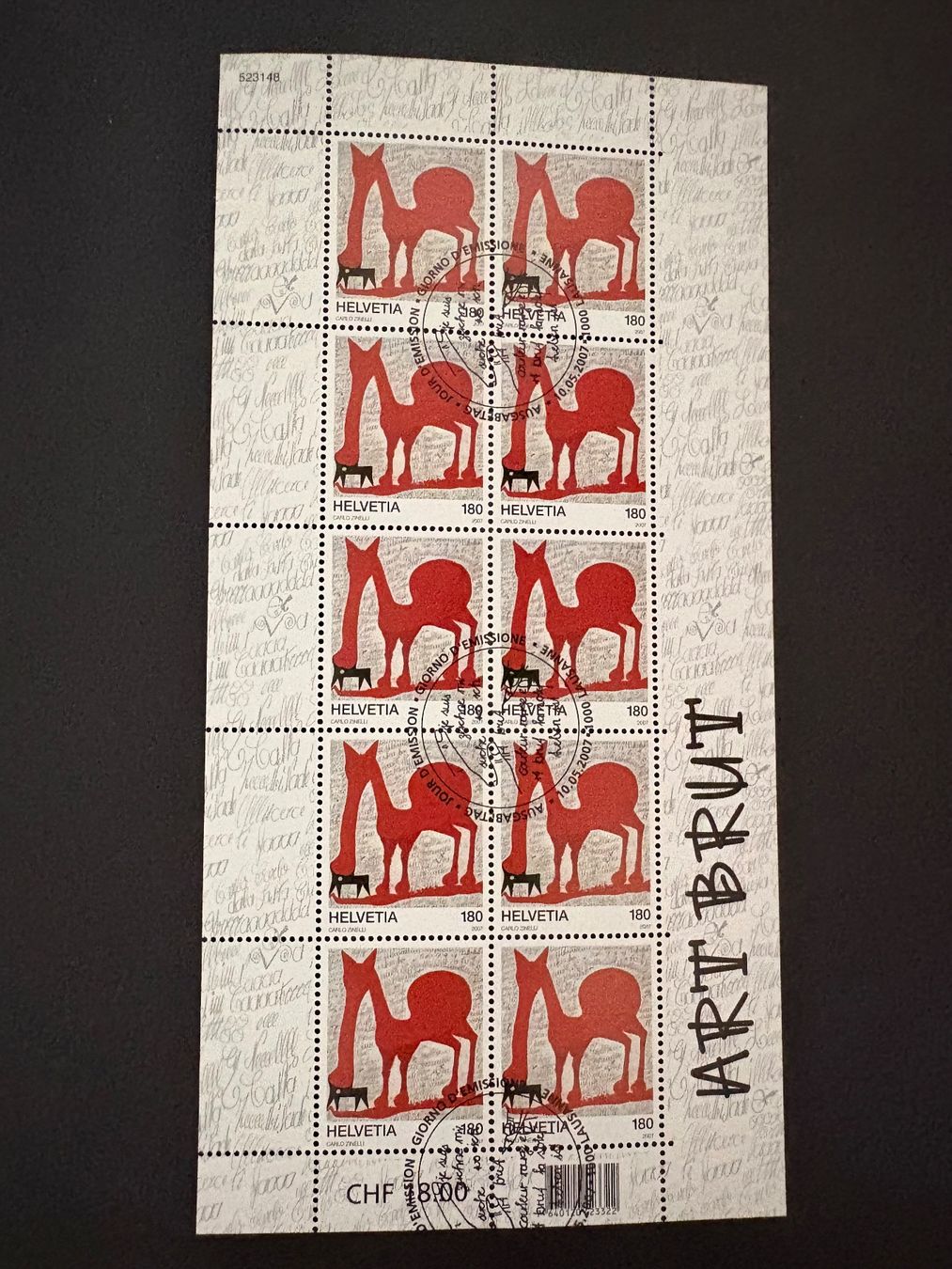 Alle Briefmarken: MiNr. 2012 - 2013 Schweiz, 2007 – Gebraucht aus Steinmaur von Nicorutishauser 1