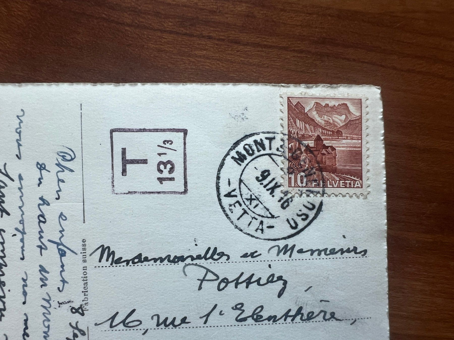 Cartoline postali: AK   1916 Monte Generosa  (G3070) – Usato da Hinwil venduto da Sidi4 1