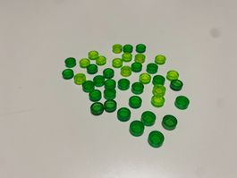 LEGO - 40 - TRANSPARENTE - GLATTE - GRÜNE - RUNDSTEINE