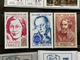🐓 Frankreich Sammelsurium > 30 Briefmarken ca. 1949-2008 👌
