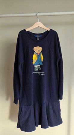 Ralph Lauren Kinder Sweatkleid Polo Bär Gr. 14 Marinblau ...