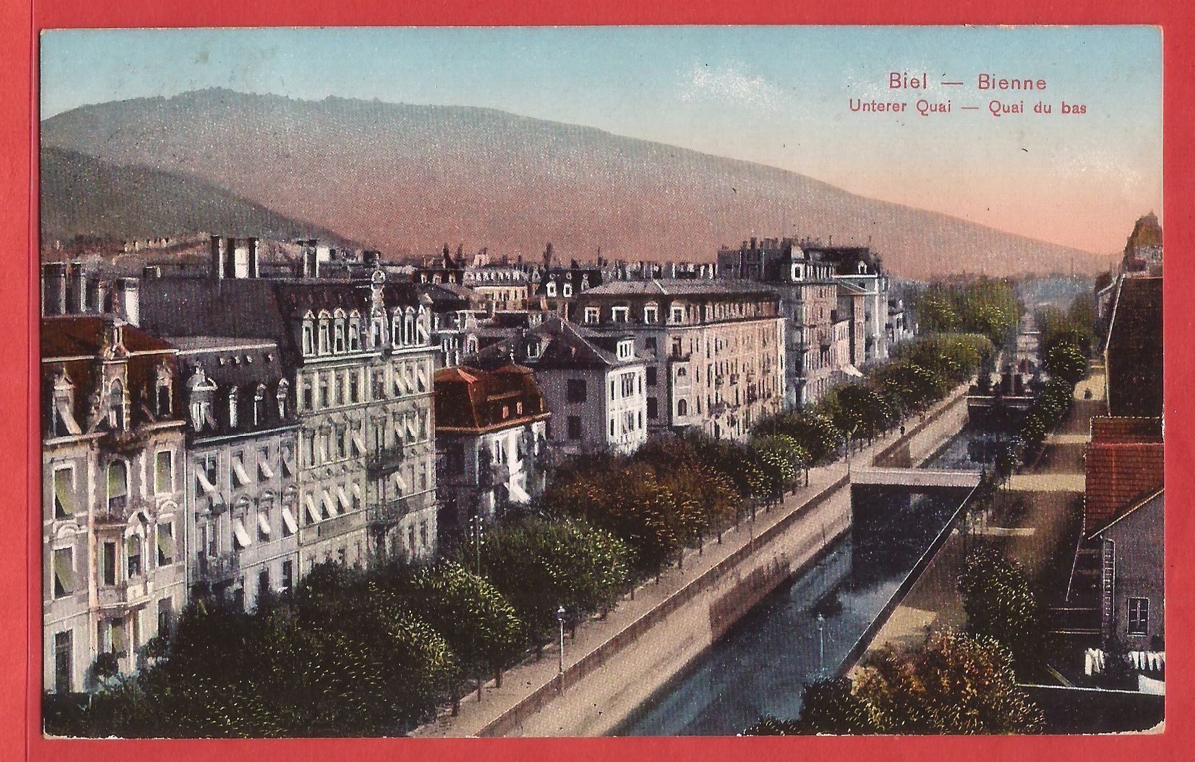 Cartoline postali: Biel - Unterer Quai - 1912 – Usato da Fislisbach venduto da Porano