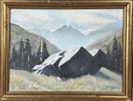 Edward WEBER (1910-1990) Les Roches Noires 30x40 cm huile