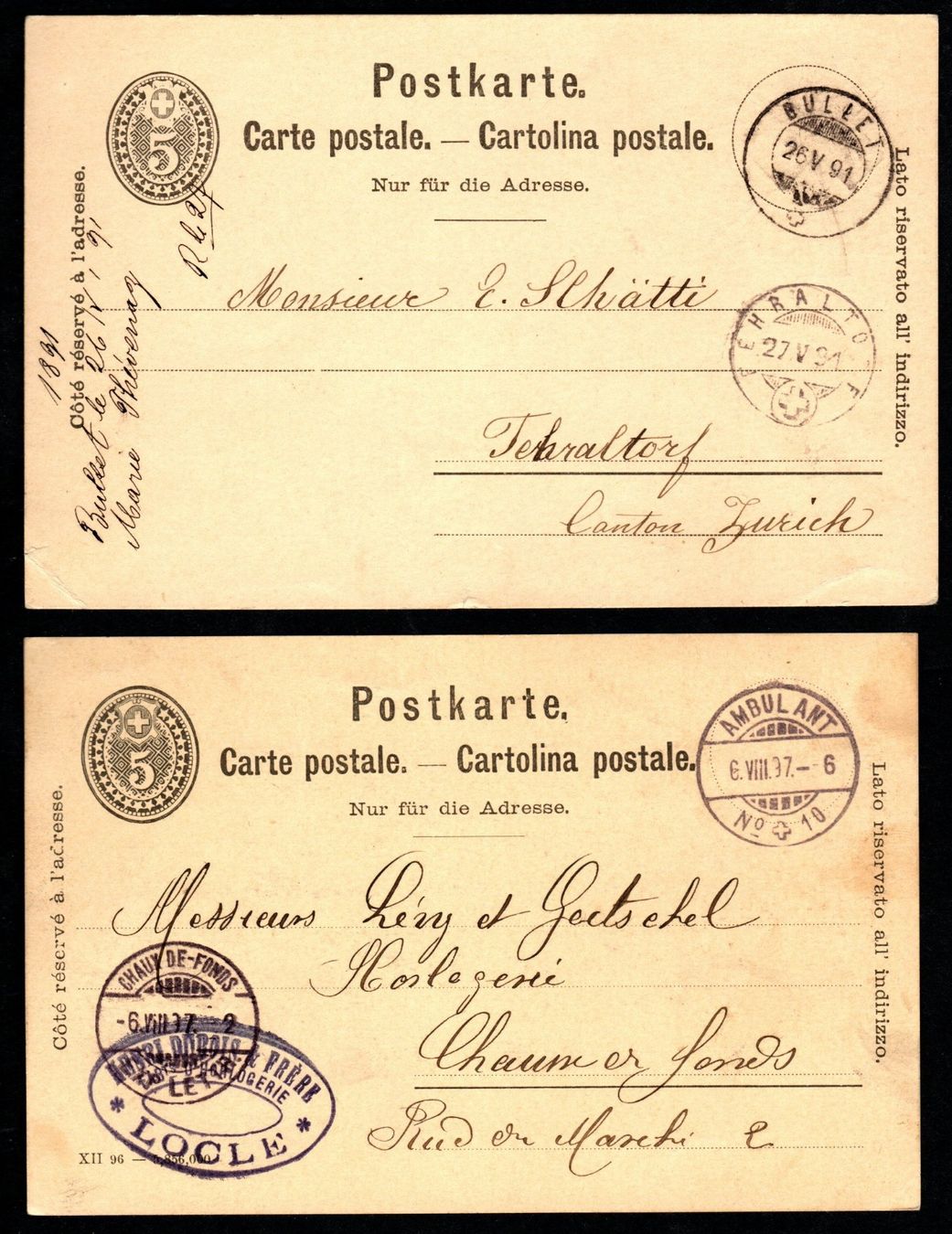 Tutti i francobolli: 4 verschiedene Suchard Ganzsachen – Nuovo e nell'imballaggio originale da Zürich venduto da Alain-Phila 2