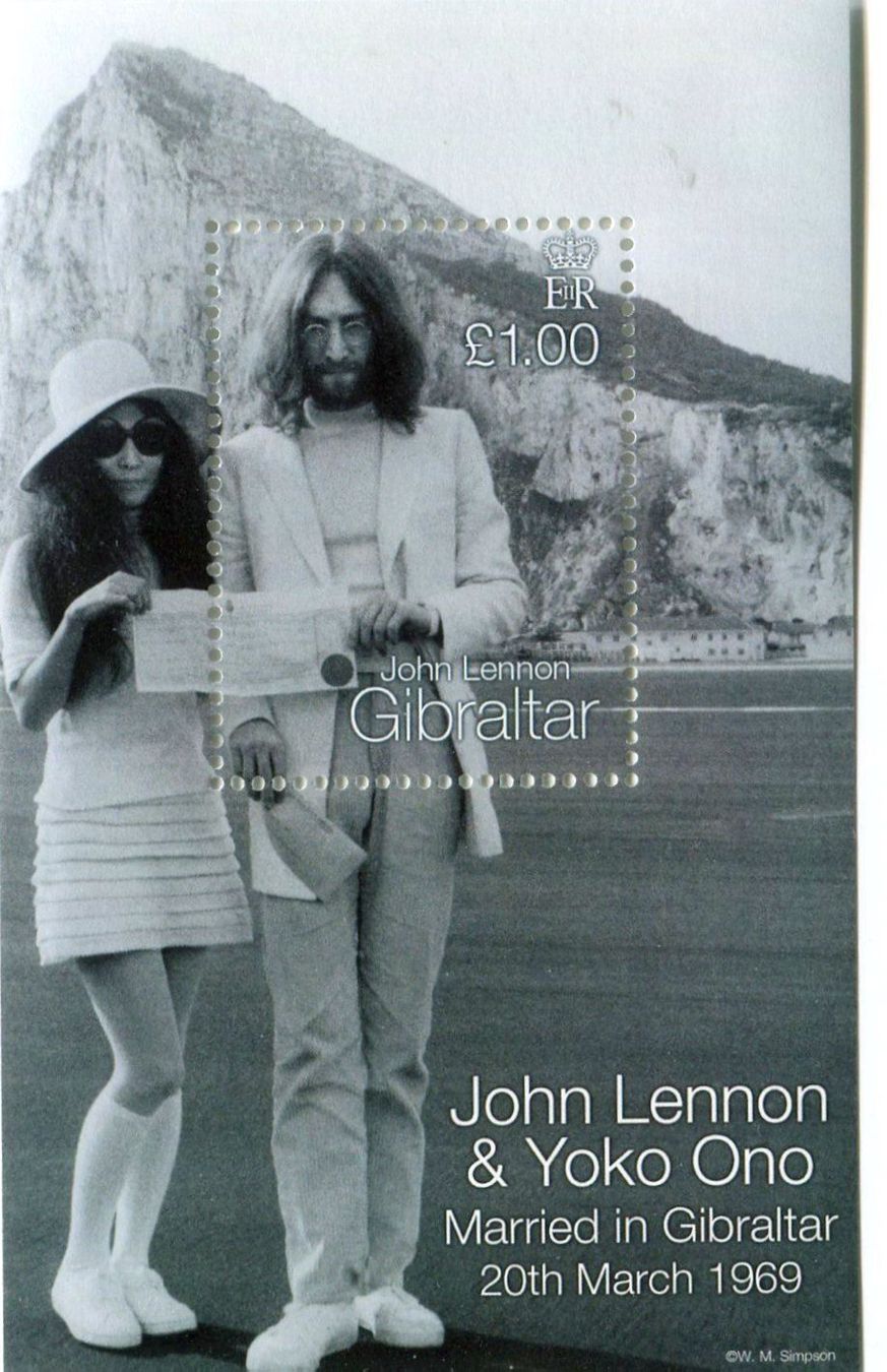 Alle Briefmarken: Block "The Beatles. John Lennon". Gibraltar – Neu und originalverpackt aus Basel von Butsch5